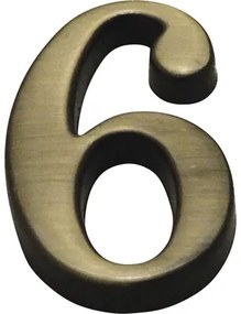 Domové číslo "6" bronz česaný 5 cm