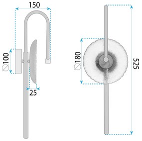 Toolight Toolight, LED nástenné svietidlo 53x18cm, 3W, 3000K, LHJ072-W, zlatá matná, OSW-50032