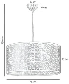 ONLI - Luster na lanku BRUCE 1xE27/15W/230V pr. 45 cm matný chróm