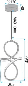 Toolight Toolight, LED závesné svietidlo, 17W, 3000K, LHJ091-1CP, zlatá, OSW-50040