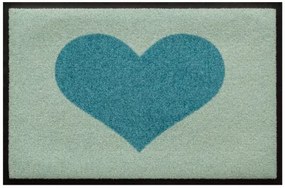 Srdiečkový vzor- premium rohožka - svetlomodrá-tyrkys (Vyberte veľkosť: 75*50 cm)