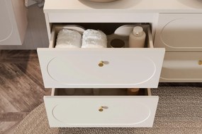 Závěsná skříňka Donna s umyvadly 120 cm písková