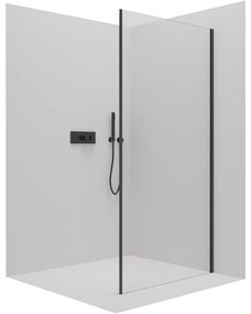 Cerano Porte, sprchová zástena ku sprchovému kútu 80x195 cm, 8mm číre sklo, čierny profil, CER-CER-413453