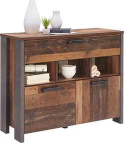 XXXLutz KOMODA, hnedá, tmavosivá, tmavohnedá, 107/88,5/41,3 cm Carryhome - Komody - 000687021202