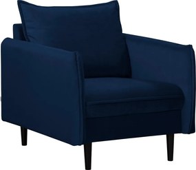 Tmavomodré zamatové kreslo Juli – Ropez