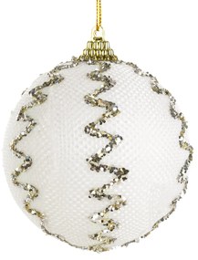 VIANOČNÁ BANKA NA STROMČEK SADA 6 KS (FI) 8 CM VZOROVANÁ