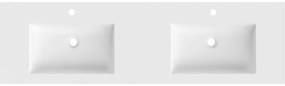 Mexen Otis, dvojité umývadlo zapustené do dosky 161 × 46,5 cm, biela matná, 25181601D