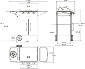 Plynový BBQ gril s bočným horákom Avenberg BOSTON