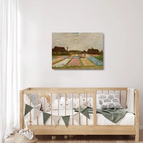 Sklenený obraz - Vincent van Gogh, Flower Beds in Holland, reprodukcia (70x50 cm)