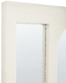 Buklé nástenné zrkadlo 70 x 100 cm krémová biela MARCIGNY Beliani