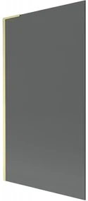 Mexen Next L, 1-krídlová vaňová zástena 100 x 150 cm, 6mm šedé sklo, zlatý matný profil, 895-100-000-03-40-55