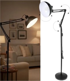BRILAGI - Flexibilná stojacia lampa TASKER 1xE27/60W/230V 157 cm čierna