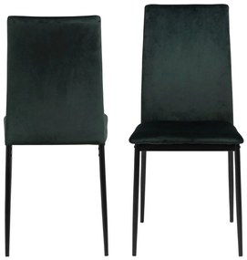 Actona 4x Jedálenská stolička Demina - tmavozelená / čierna