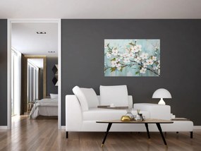 Obraz - Maľba, kvitnúce vetvy stromu (90x60 cm)
