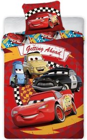Bavlnené posteľné obliečky Autá - motív Getting Ahead - 100% bavlna - 70x90 cm + 140x200 cm