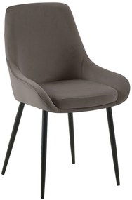 Jedálenská stolička Elmira - zamat, čierny rám - Antracit