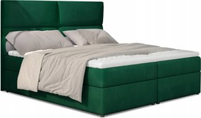 Manželská posteľ Boxspring 165 cm Alyce (zelená) (s matracmi)