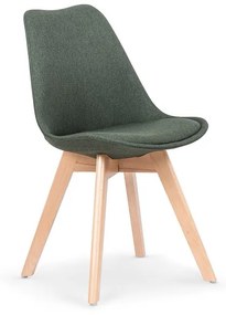 Jedálenská stolička Moskata - masív/plast/látka, viac farieb Zelená