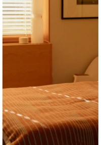 Vlnená deka Aurora 130x180, sivo-oranžová prírodne farbená / Finnsheep