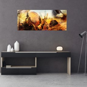 Obraz - Šamanský motív (120x50 cm)