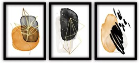 Súprava 3 obrazov v čiernom ráme Vavien Artwork Elegant, 35 x 45 cm