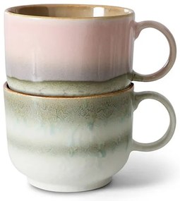 Set 2ks hrnček na čaj 70s Lush Tea - 14 * 10 * 8cm / 425 ml