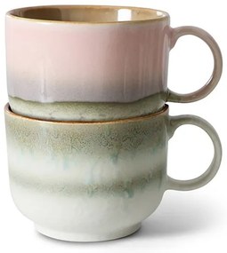 Set 2ks hrnček na čaj 70s Lush Tea - 14 * 10 * 8cm / 425 ml