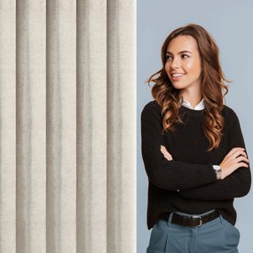 EUROFIRANY ZATEMŇOVACÍ ZÁVES NA PÁSKE NESKA 140X270 CM SVETLOBÉŽOVÁ