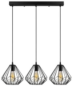 Čierne závesné svietidlo s kovovým tienidlom Diamond – Opviq lights