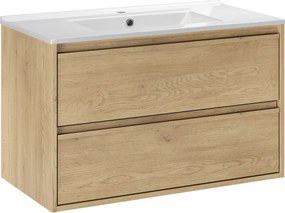 Závěsná skříňka Viola Lava se zápustným umyvadlem 80 cm dub cremona