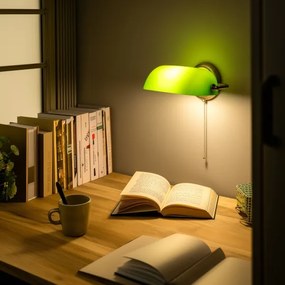 Brilagi - Nástenná lampa BANK OFFICE 1xE27/60W/230V mosadz/zelená