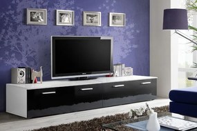 TV stolík/skrinka Deon 23 WS DU (biela + lesk čierny). Akcia -21%. Vlastná spoľahlivá doprava až k Vám domov. 764365
