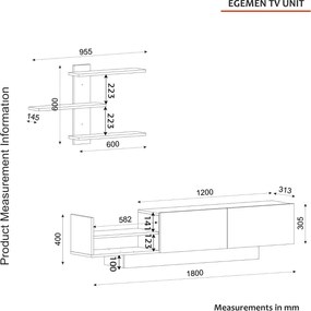TV skrinka Egemen - White