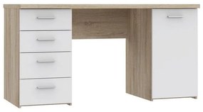 Písací stôl ARENO biela/dub sonoma