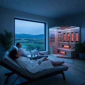 BPS-koupelny Kombinovaná sauna 2v1 HYD-7524 - Infrasauna + fínska sauna 150x150, 4-5 osôb