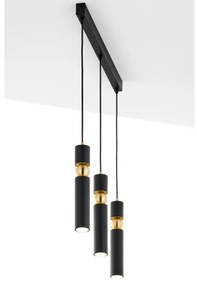 Jupiter 2004 - Luster na lanku ALAS 3xGU10/10W/230V čierna/zlatá