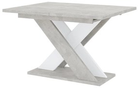 Jedálenský stôl Xalin (svetlosivá + biela) (pre 4 až 6 osôb). Akcia -20%. Vlastná spoľahlivá doprava až k Vám domov. 1055283