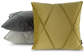 Dekorstudio Zamatová obliečka na vankúš NALA 1 s geometrickým prešívaním - strieborná