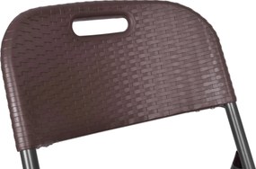 Hnedá skladacia cateringová stolička Rattan