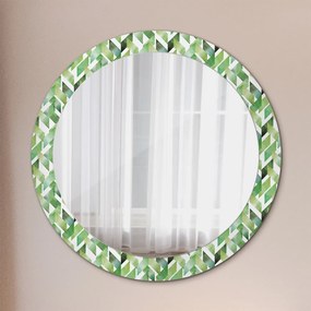 Okrúhle ozdobné zrkadlo na stenu Rybí kosť fi 80 cm