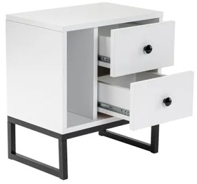 Nočný stolík GLIMMER 50x45,2 cm biela/čierna