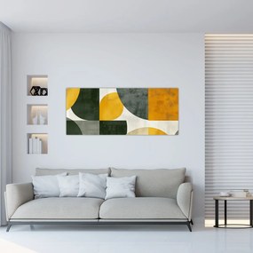 Obraz - Abstrakcia v olivovej farbe (120x50 cm)