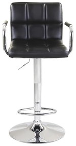 Barová stolička LEORA 2 NEW — ekokoža/chróm, viac farieb Biela