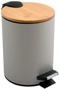 Spirella pedálový odpadkový kôš ADONIS šedohnedá oceľ bambusové veko 3 L 10.00005, 1 ks