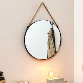 Čierne okrúhle zrkadlo MIRROR