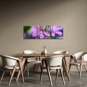 Detailný obraz kvetiny (s hodinami) (90x30 cm)