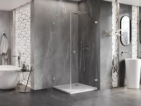 Mexen Lunar-B, výklopný sprchový kút pravý 100 x 100 cm, 8mm číre sklo, chrómový profil, 832-100-100-01-00-P