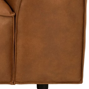 Koňakovohnedá rohová pohovka z recyklovanej kože Bonami Selection Fairfield, pravý roh, 282 cm