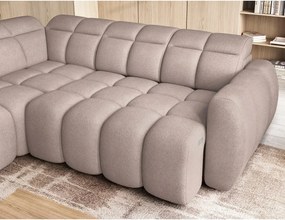 Svetlohnedá rozkladacia/s úložným priestorom rohová pohovka z textílie buklé (ľavý roh/do L) Falconn – ELTAP