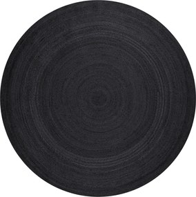 Hanse Home, Kusový koberec Jute Braided 106322 Black kruh, 140x140 (priemer) kruh, čierna, chodba / predsieň